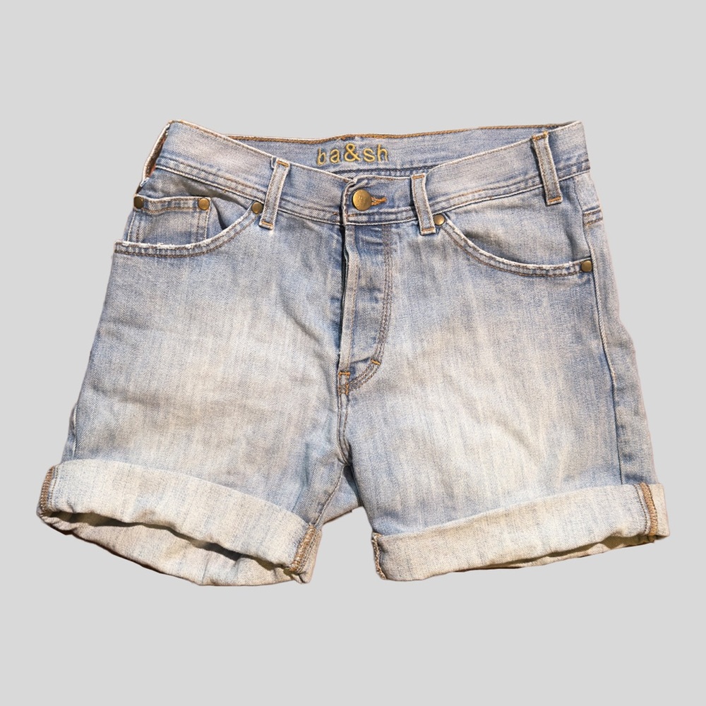 ba&sh Size 27 Joss Denim Cuffed Bottom Shorts